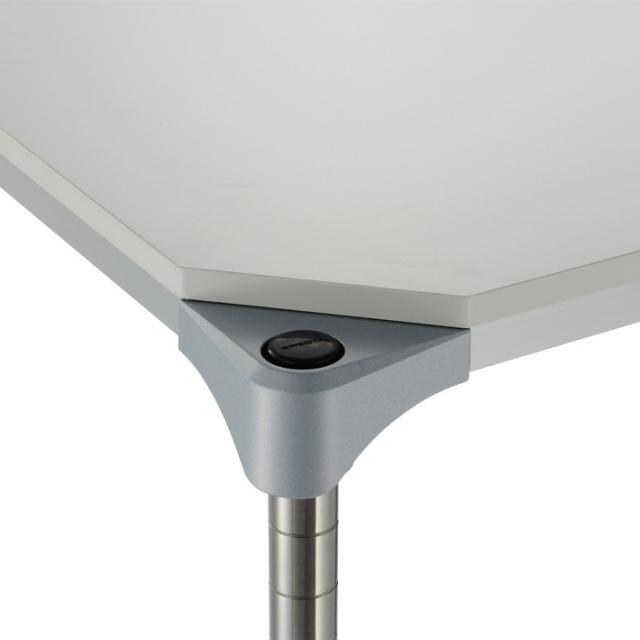 エレクターシェルフ B1824MWHS1 ベーシックシリーズウッドシェルフ 幅600x奥行450mm ウッド フレーム 棚用（天板：ホワイト / フレーム：シルバー）[B1824MWHS1] 返品種別A