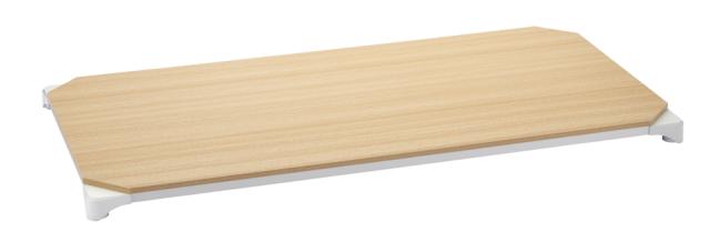 エレクターシェルフ B1848MNWD1 ベーシックシリーズウッドシェルフ 幅1200x奥行450mm ナチュラルウッド フレーム 天板用（天板：ナチュラル / フレーム：ホワイト）[B1848MNWD1] 返品種別A