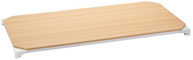 エレクターシェルフ B2448MNWD1 ベーシックシリーズウッドシェルフ 幅1200x奥行600mm ナチュラルウッド フレーム 天板用（天板：ナチュラル / フレーム：ホワイト）[B2448MNWD1] 返品種別A