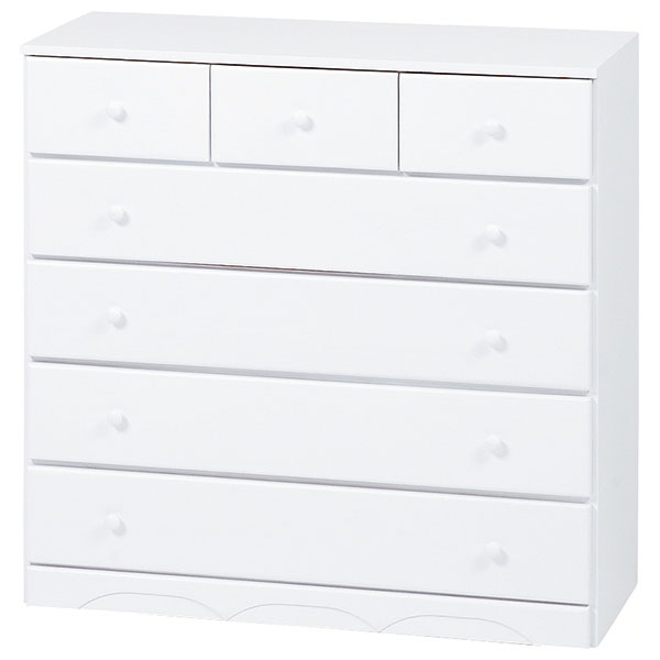 HAGIHARA(萩原) MCH-6893WH チェスト(ホワイト・幅87×奥行37×高さ85cm)[MCH6893WH] 返品種別A