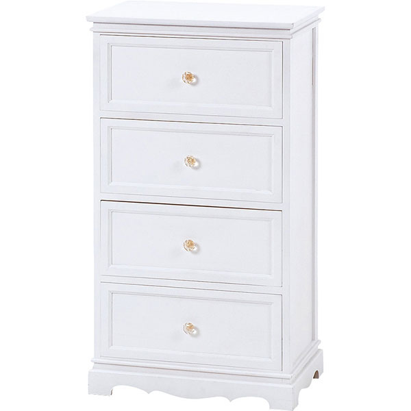 HAGIHARA(萩原) MCH-6590WH チェスト(ホワイト・幅50×奥行33.5×高さ91cm)4段[MCH6590WH] 返品種別A