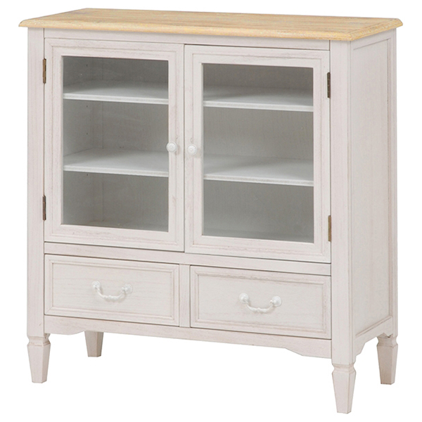 HAGIHARA(萩原) MCC-7324WH ブロカントキャビネット(幅80×奥行35×高さ85cm)BROCANTE(ブロカント)[MCC7324WH] 返品種別A