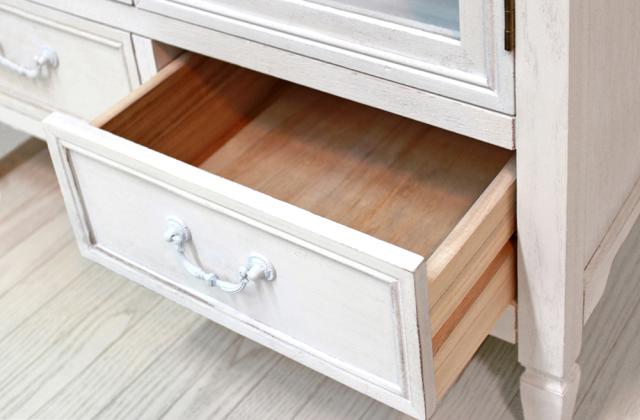 HAGIHARA(萩原) MCC-7324WH ブロカントキャビネット(幅80×奥行35×高さ85cm)BROCANTE(ブロカント)[MCC7324WH] 返品種別A_2