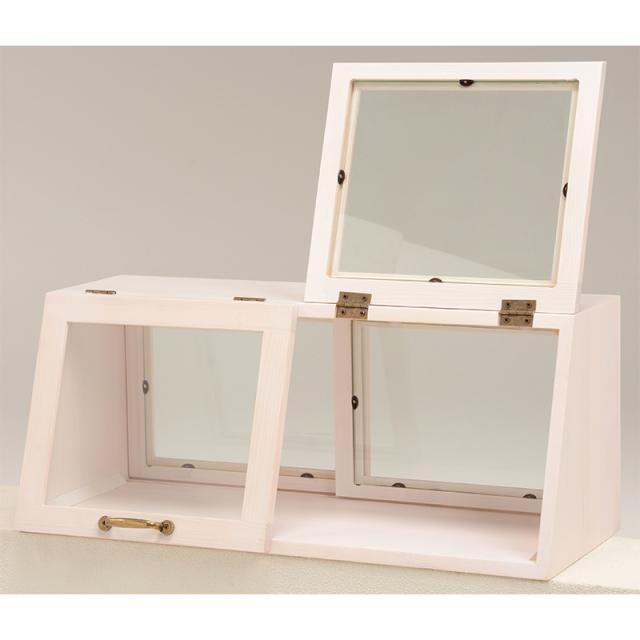 HAGIHARA(萩原) MUD-6067WS カウンター上ガラスケース(ウォッシュホワイト・幅60×奥行25×高さ25cm)[MUD6067WS] 返品種別A_1