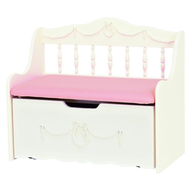 HAGIHARA(萩原) キッズベンチチェスト(ホワイト・幅75×奥行40×高さ65cm) KIDS FURNITURE(キッズファニチャー) RH-1850WH返品種別A