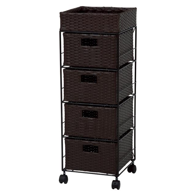 HAGIHARA(萩原) ランドリーチェスト(ダークブラウン・幅30.5×奥行30.5×高さ85cm) RAN-2410DBR返品種別A