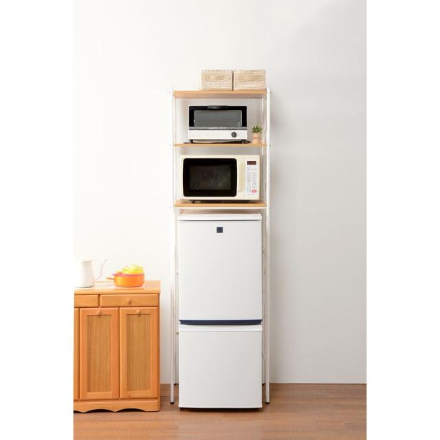 HAGIHARA(萩原) KCC-3040WH 冷蔵庫ラック(ホワイト・幅58×奥行38×高さ182.5cm)[KCC3040WH] 返品種別A_5