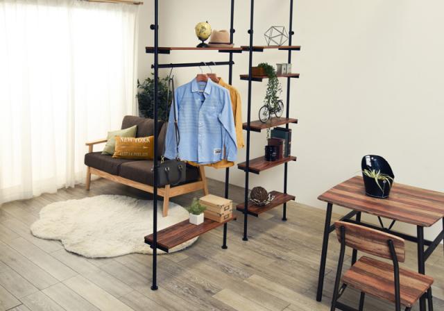 在庫処分】ナチュラル×ホワイト 無段階調節 幅90 5段 【木目調棚】 KTR  