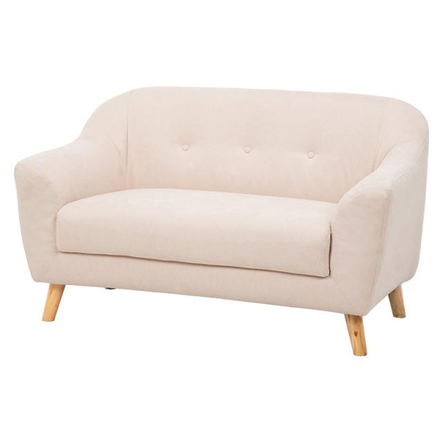HAGIHARA(萩原) ソファー(ピンクベージュ・幅125×奥行68×高さ73(60)cm) エメル-PB返品種別A_1