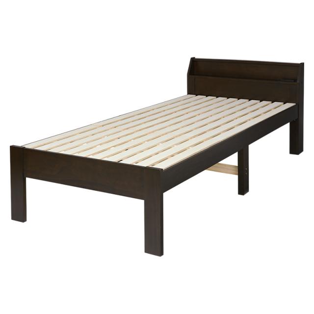 HAGIHARA(萩原) シングルベッド(ダークブラウン・幅98×奥行225×高さ73cm)【他商品との同時購入不可】 MB-5165S-DBR返品種別B