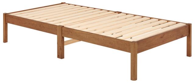 HAGIHARA(萩原) MB-5149SLBR 組立簡単 シングルベッド(ライトブラウン・幅99.5×奥行198×高さ36.5cm)[MB5149SLBR] 返品種別A