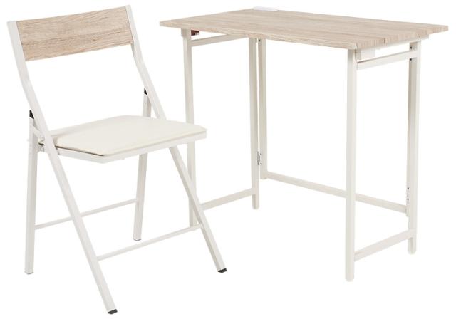 HAGIHARA(萩原) LDC-4778WH 折りたたみデスクチェアセット(ホワイト)[LDC4778WH] 返品種別A