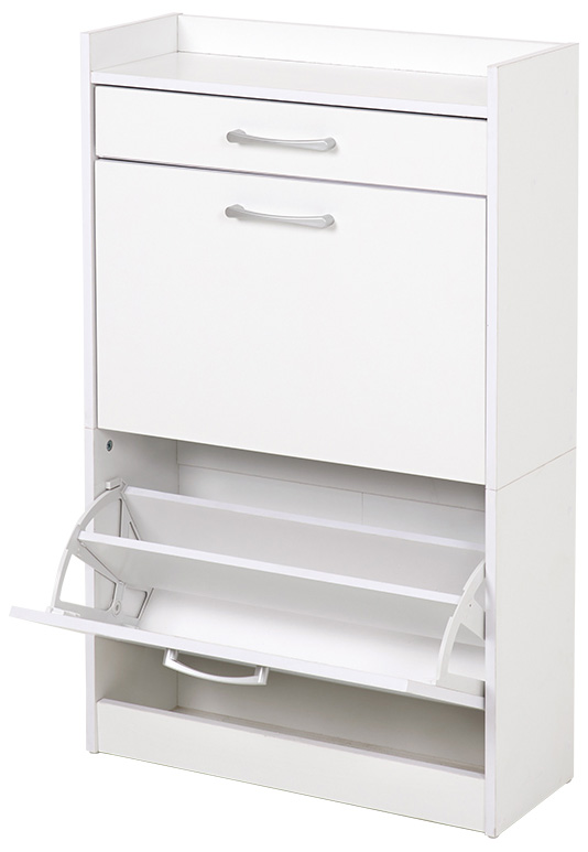 HAGIHARA(萩原) RSR-1704WH シューズラック(ホワイト・幅62×奥行24×高さ99cm)[RSR1704WH] 返品種別A