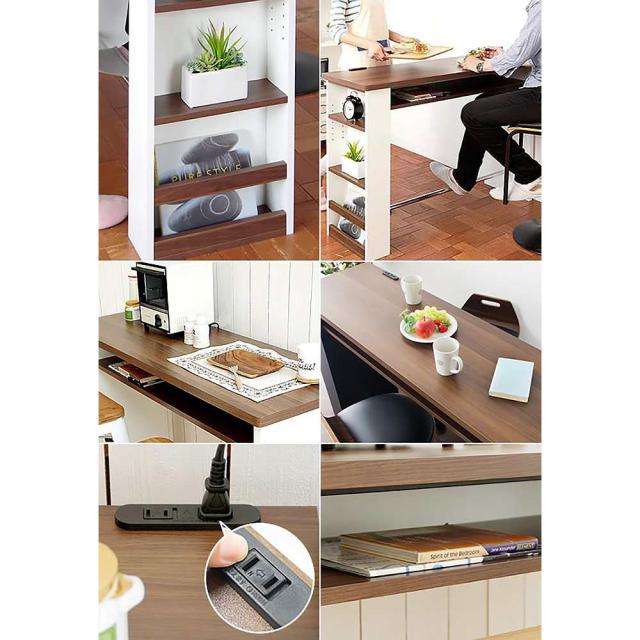 宮武製作所 KNT-1200R_WH/BR カウンターテーブル Latte [ラテ]（WHDBR）MIYATAKE[KNT1200RWHBR] 返品種別A_2
