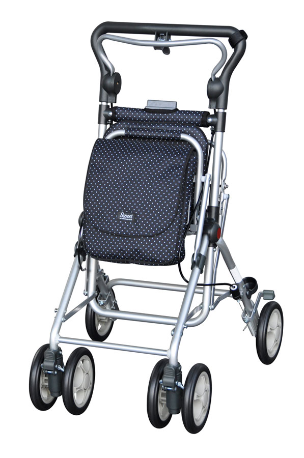 須恵廣工業 座れるシルバーカー おしゃれなミドルサイズ（ブラック） No.681 スイートレイ スイ-トレイブラック返品種別A