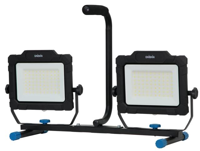 大進 DFL-A50W コンセント式LED薄型投光器 50W×2灯　10000ルーメン三脚付　DAISHIN[DFLA50W] 返品種別A
