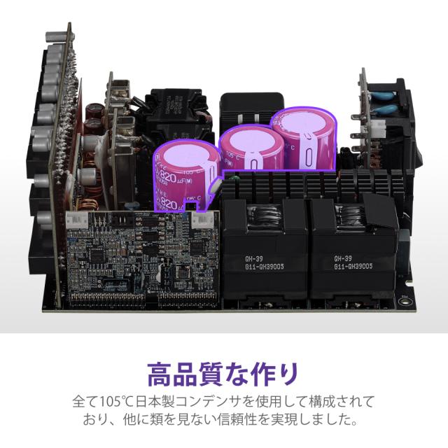 NZXT PA-5P1BB-JP PC電源 ATX3.1規格準拠 C1500 80Plus Platinum（2024）（ブラック）[PA5P1BBJP] 返品種別B_9