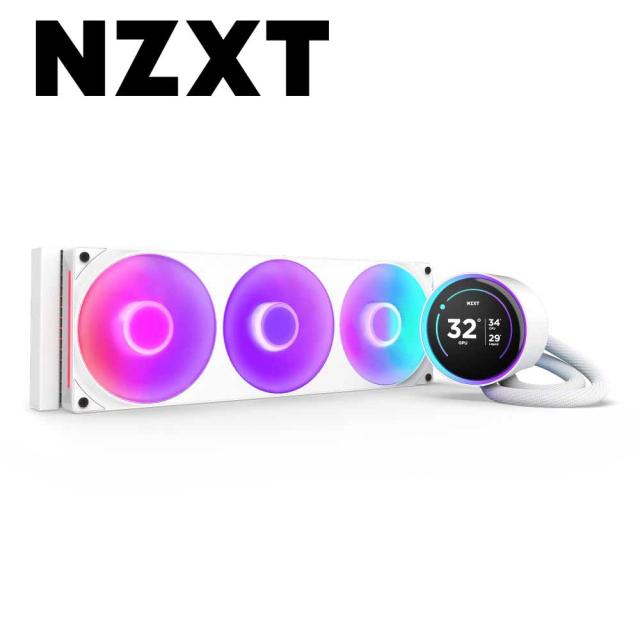 NZXT 簡易水冷CPUクーラー F360 RGB CORE シングルフレームファン採用（ホワイト） KRAKEN ELITE (2024) RL-KR36E-W2返品種別B