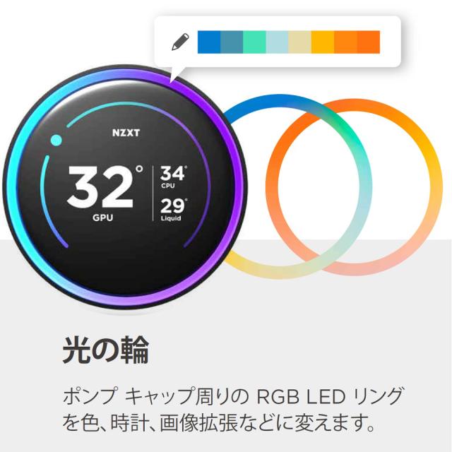 NZXT 簡易水冷CPUクーラー F360 RGB CORE シングルフレームファン採用（ホワイト） KRAKEN ELITE (2024) RL-KR36E-W2返品種別B_9