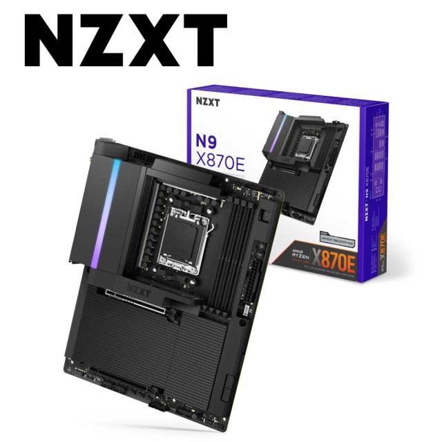 NZXT N9-X87XT-B1 AMD AM5ソケット対応 X870Eチップセット搭載 ATX マザーボード フルカバー＆RGB搭載（ブラック）[N9X87XTB1] 返品種別B