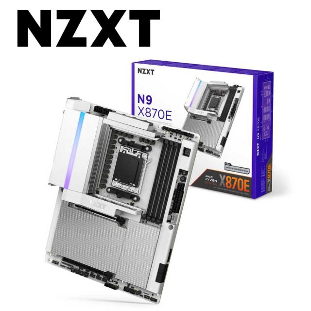 NZXT N9-X87XT-W1 AMD AM5ソケット対応 X870Eチップセット搭載 ATX マザーボード フルカバー＆RGB搭載（ホワイト）[N9X87XTW1] 返品種別B
