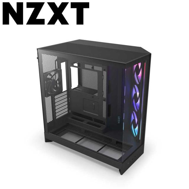 NZXT CM-H92FB-R1 大型デュアルチャンバー構造採用のATXケース H9 FLOW RGB（2025）【ATX /Micro ATX /Mini-ITX】（ブラック）[CMH92FBR1] 返品種別B