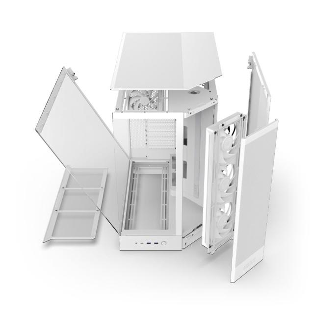 NZXT CM-H92FW-R1 大型デュアルチャンバー構造採用のATXケース H9 FLOW RGB（2025）【ATX /Micro ATX /Mini-ITX】（ホワイト）[CMH92FWR1] 返品種別B_6