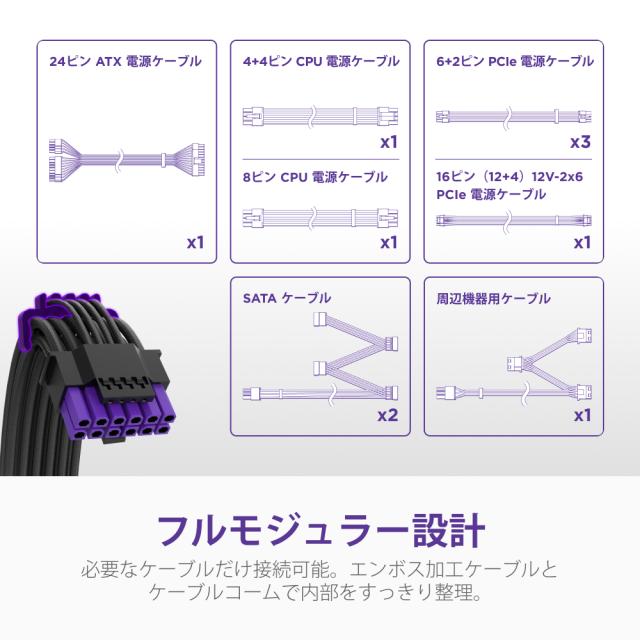 NZXT PA-8G3BB-JP 電源ユニット C850 Gold Core ATX3.1 850W（ブラック）[PA8G3BBJP] 返品種別B_5