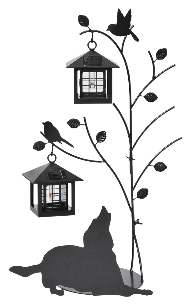 セトクラフト 127-089361 HOME FURNISHING シルエットソーラーライト Tree＆Dog 灯setocraft[127089361] 返品種別B