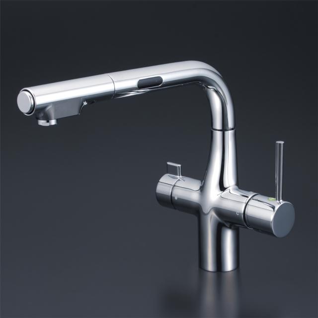 KVK KM6131EC 台付き1穴 シングル混合栓(キッチン用)【センサー付】【水栓】KVK[KM6131EC] 返品種別B