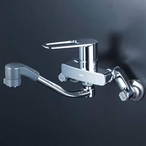 KVK MSK110KERFUT 壁付き2穴 シングル混合栓(キッチン用)【水栓】KVK[MSK110KERFUT] 返品種別B