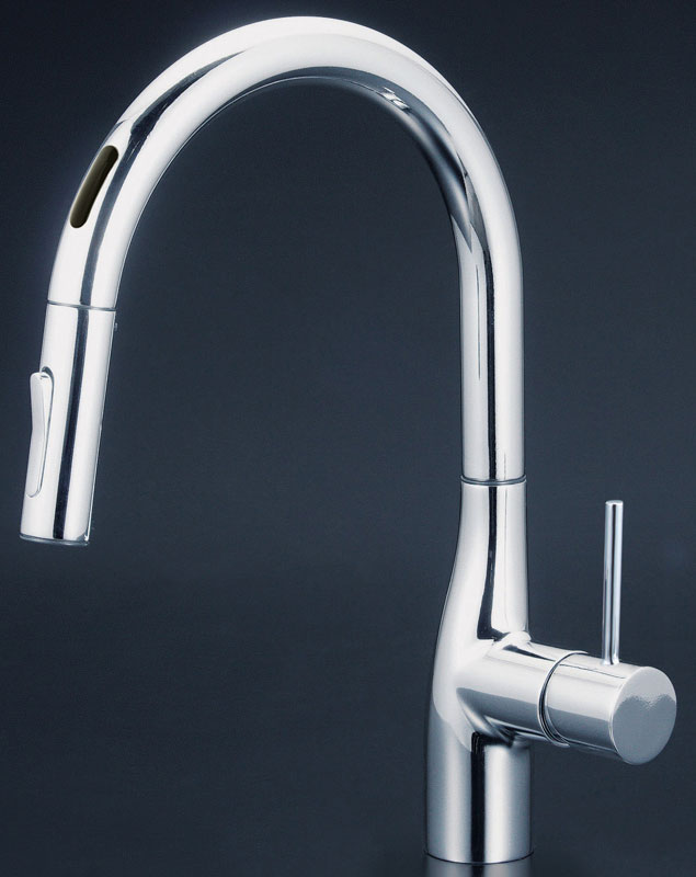 KVK KM6071ECHS 台付き1穴 シングル混合栓（キッチン用）【センサー付】【水栓】KVK[KM6071ECHS] 返品種別B