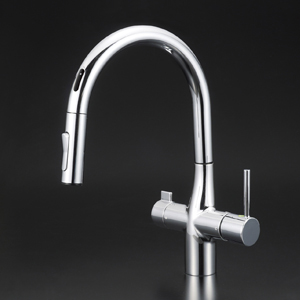 KVK KM6091EC 台付き1穴 シングル混合栓(キッチン用)【センサー付】【水栓】KVK[KM6091EC] 返品種別B