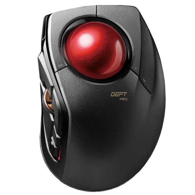 エレコム M-DPT1MRBK 有線/ワイヤレス（2.4GHz）/Bluetooth対応 人差し指トラックボールマウス 8ボタン（ブラック）チルト機能 1000万回耐久[MDPT1MRBK] 返品種別A