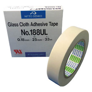 日東電工 188UL19 ガラスクロス粘着テープ NO.188UL 幅19mm×長さ33m（ベージュ）1巻[188UL19] 返品種別B