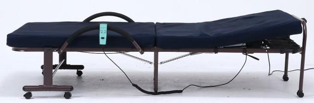 不二貿易 折たたみ電動ベッド 高床タイプ （ネイビー） サイズ(約)：幅100cm×奥行207.5cm×高さ52.5cm　FU-05-5H-42 14745返品種別B