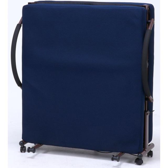 不二貿易 折たたみ電動ベッド 高床タイプ （ネイビー） サイズ(約)：幅100cm×奥行207.5cm×高さ52.5cm　FU-05-5H-42 14745返品種別B