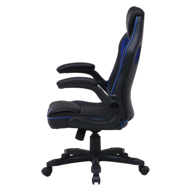 不二貿易 15508 ゲーミングチェアー(ブラック/ブルー)シグナル[15508フジボウエキ] 返品種別A_2