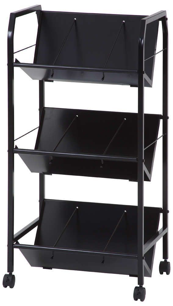 不二貿易 ファイルラック ファイルワゴン 3段 幅55×奥行40×高