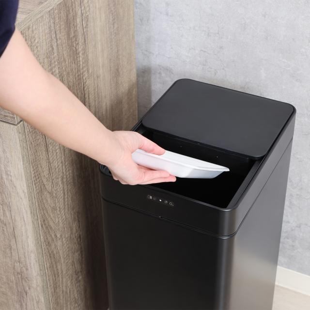 不二貿易 40310 除菌消臭 センサーダストボックス 45L（ブラック）[40310フジボウエキ] 返品種別A