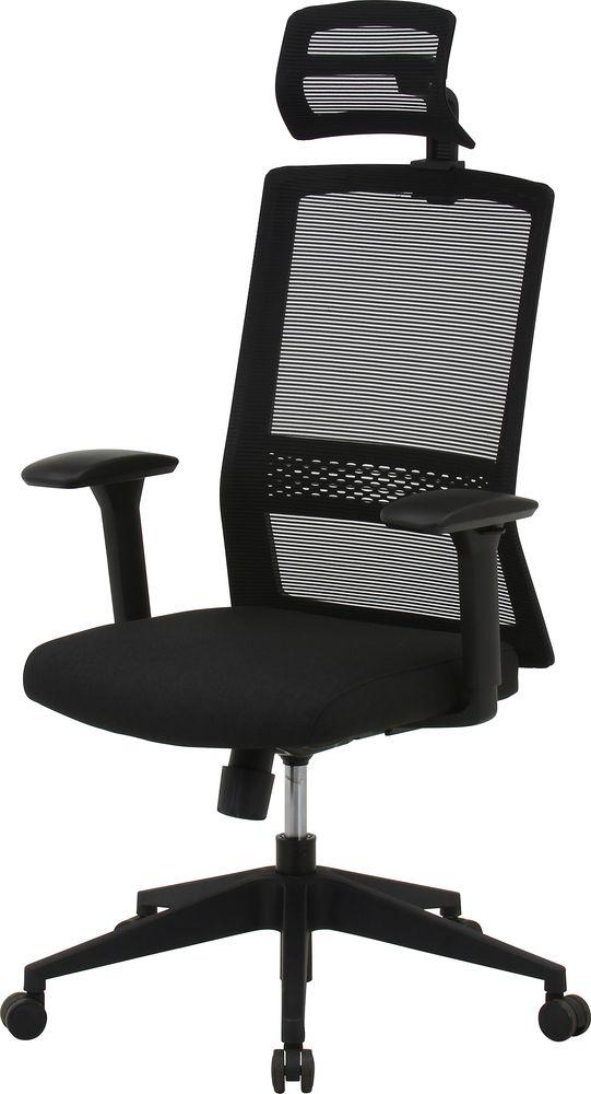 不二貿易 70516 ヘッド付きハイバックチェア マスターIV（ブラック）[70516フジボウエキ] 返品種別A