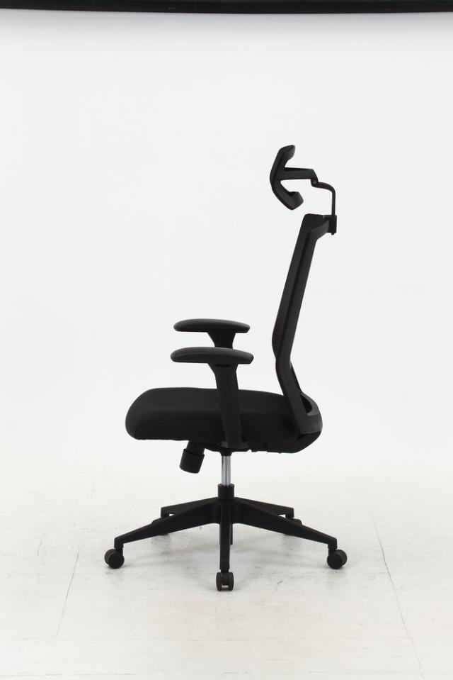 不二貿易 70516 ヘッド付きハイバックチェア マスターIV（ブラック）[70516フジボウエキ] 返品種別A_2