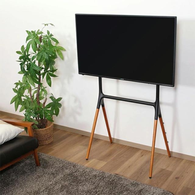 不二貿易 85985 ブナ材 TVスタンド 4本脚 ブラックブラウン[85985フジボウエキ] 返品種別A