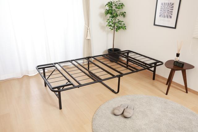 不二貿易 87495 工具不要折りたたみパイプベッド easy（ブラック）組立