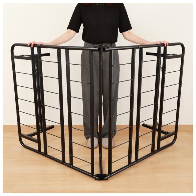 なっつんページ 不二貿易 87495 工具不要折りたたみパイプベッド easy（ブラック