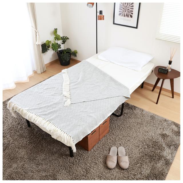 なっつんページ 不二貿易 87495 工具不要折りたたみパイプベッド easy（ブラック