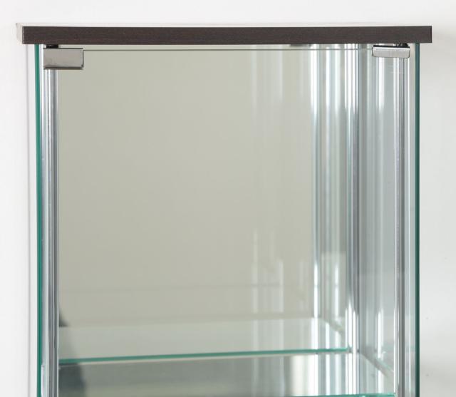 不二貿易 96046 ガラスコレクションケース 4段(ブラウン・背面ミラー