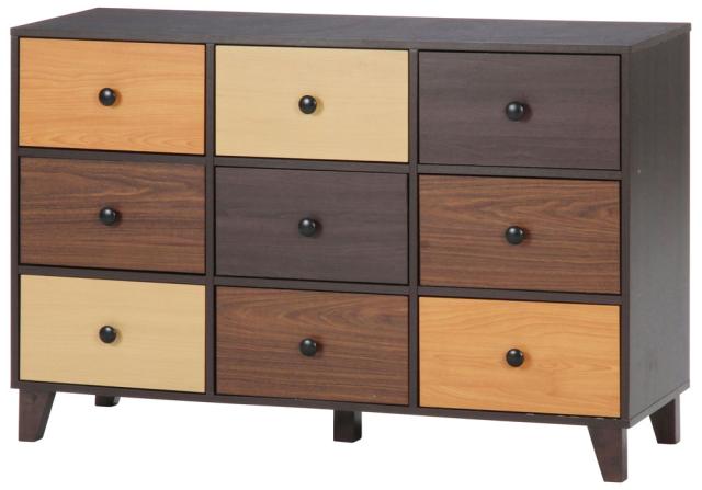 不二貿易 96303 ウッドグラデーション ワイドチェスト[96303フジボウエキ] 返品種別A