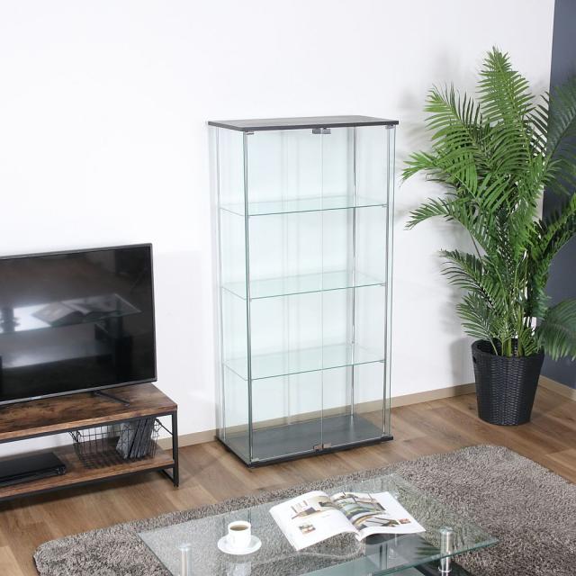 不二貿易 ガラスディスプレイケース(クリア) TMG-G53-1(ブラック