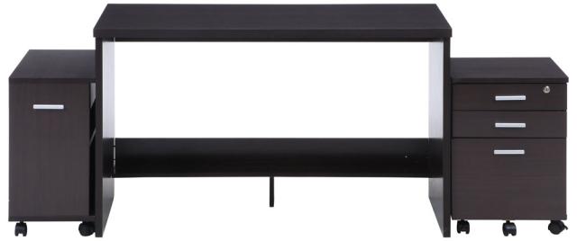 不二貿易 99257 デスク3点セット(ブラウン)[99257フジボウエキ] 返品種別A_1